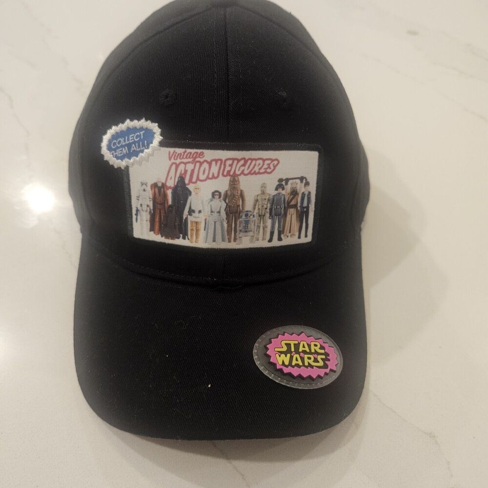 Disney Parks Star Wars Vintage Action Figures Black Adult Baseball Cap Hat